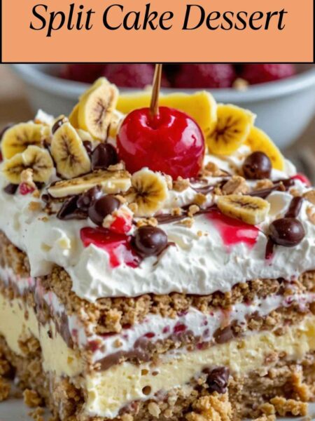 No Bake Banana Split Cake Dessert