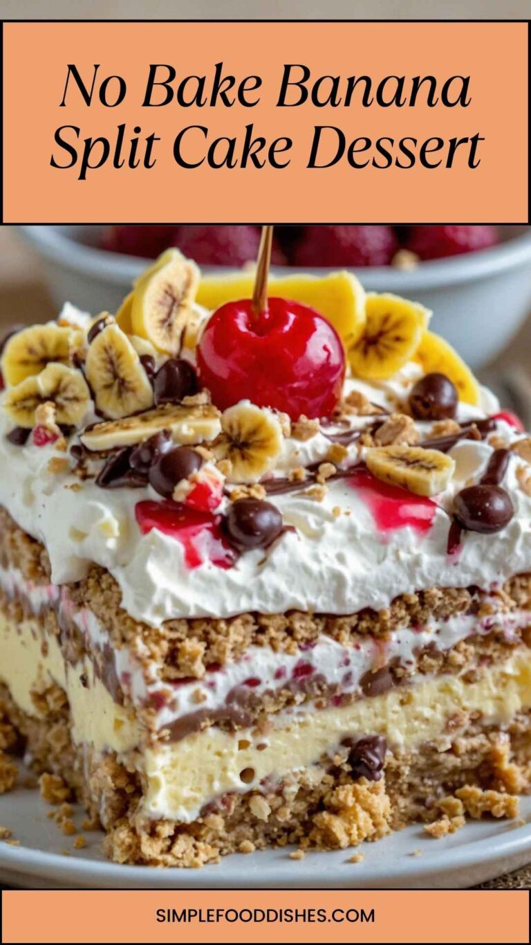 No Bake Banana Split Cake Dessert
