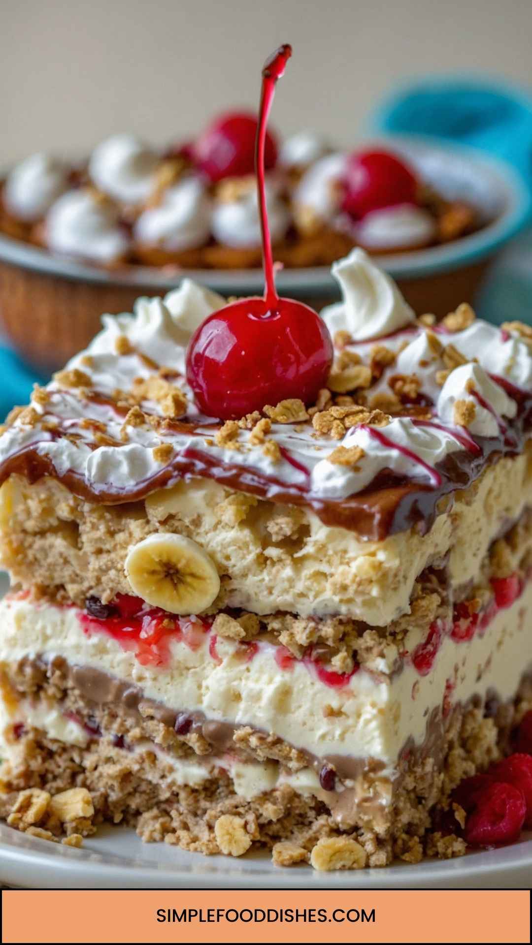 No Bake Banana Split Cake Dessert Copycat Recipe No Bake Banana Split Cake Dessert Copycat Recipe