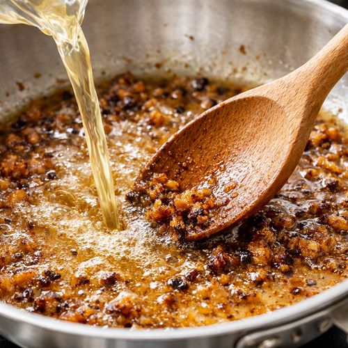 Step 6: Deglaze and Build the Sauce