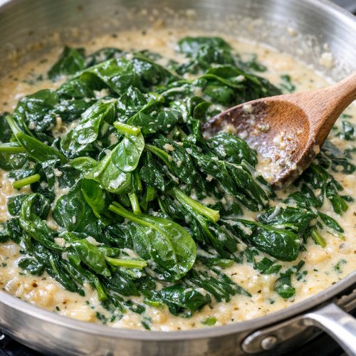 Step 8: Wilt in the Spinach