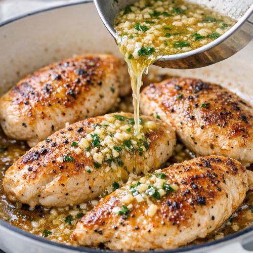 Step 5: Pour in the Garlic Butter and Transfer to the Oven