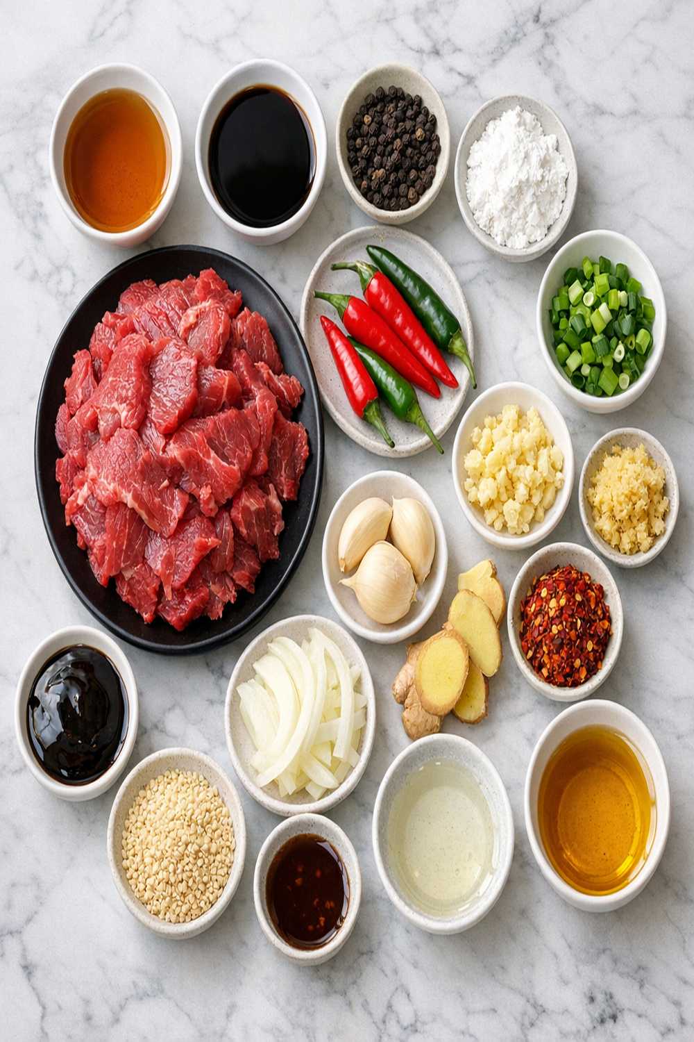 Chinese Pepper Beef Recipe ingredients
