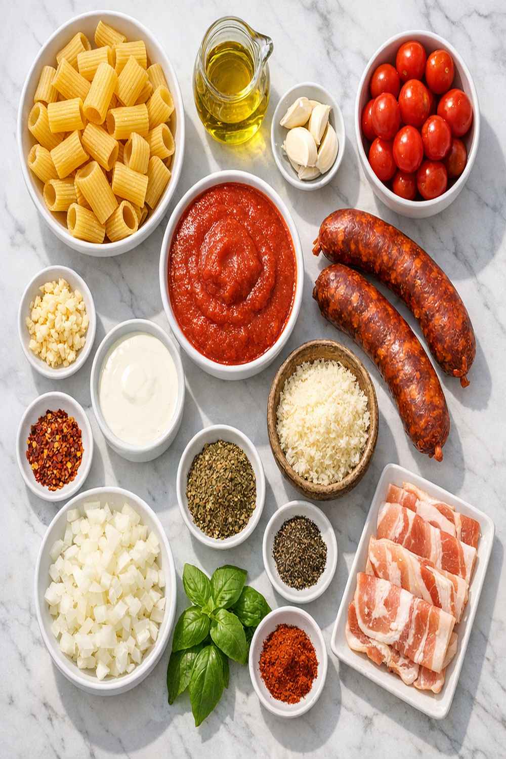 Chorizo Pasta Recipe ingredients