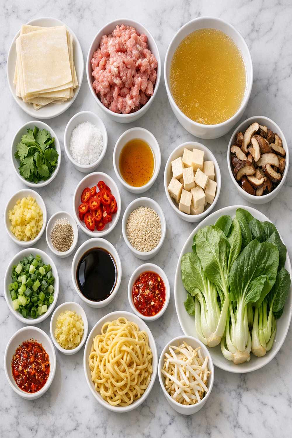 Deconstructed Wonton Soup Recipe ingredients