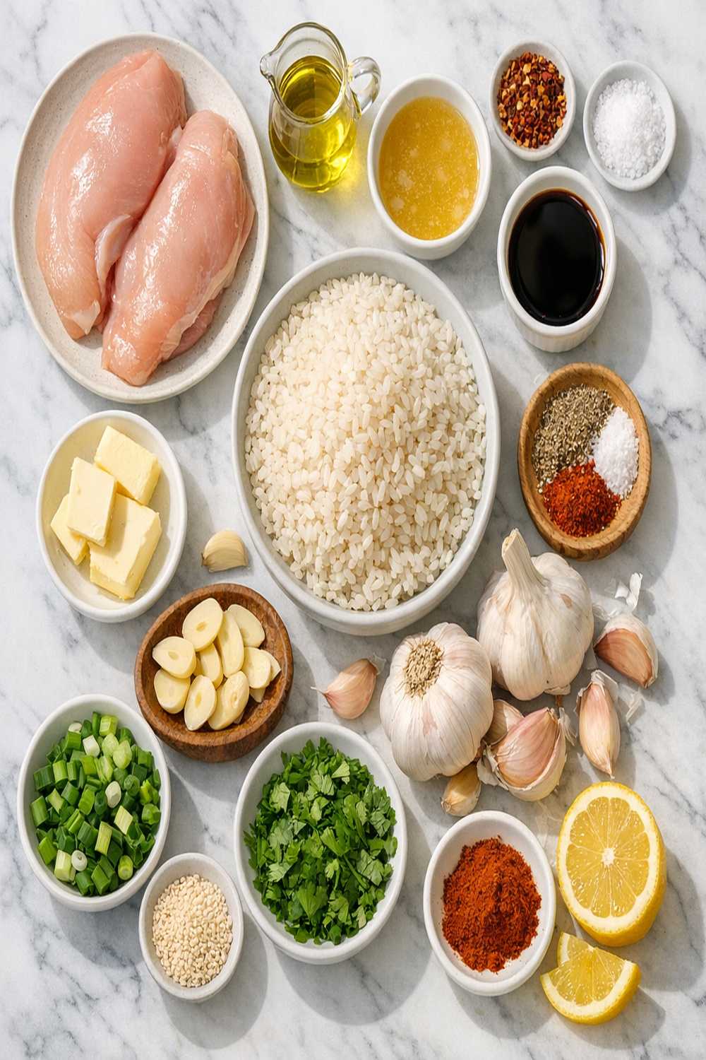 Garlic Chicken Rice Recipe ingredients