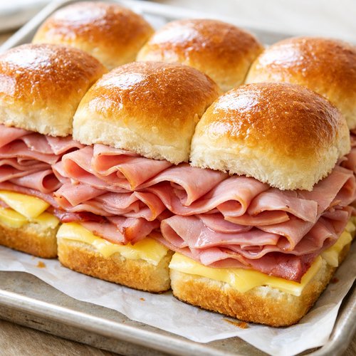 Step 6: Top with Remaining Ham and Roll Tops