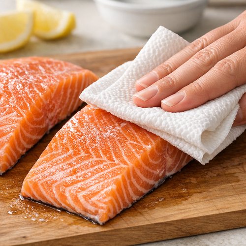 Step 4: Pat Your Salmon Completely Dry