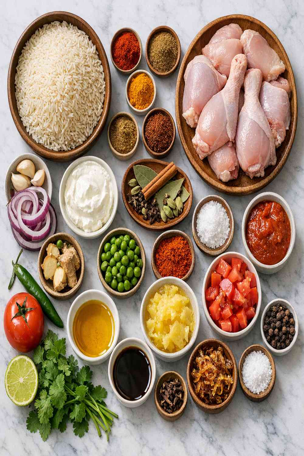 Indian Chicken Rice Recipe ingredients